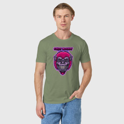 Мужская футболка хлопок Purple crazy monkey - фото 2