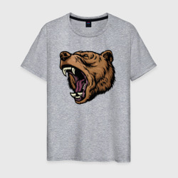 Мужская футболка хлопок Медведь злится