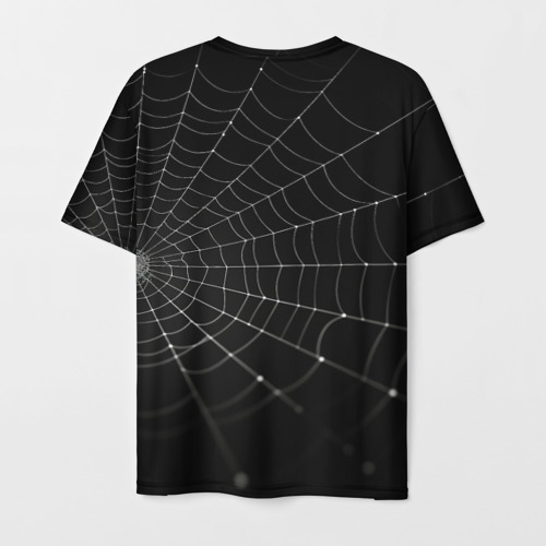 Мужская футболка 3D Паутина на черном фоне, цвет 3D печать - фото 2