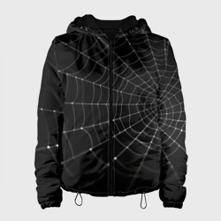 Женская куртка 3D Паутина на черном фоне