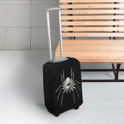 Чехол для чемодана 3D Белый паук на черном фоне - фото 2