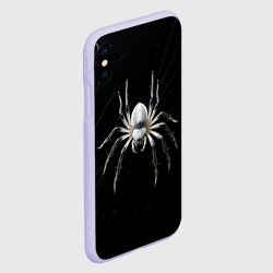 Чехол для iPhone XS Max матовый Белый паук на черном фоне - фото 2