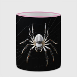 Кружка с полной запечаткой Белый паук на черном фоне - фото 2