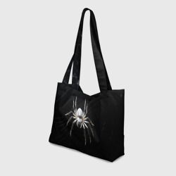 Пляжная сумка 3D Белый паук на черном фоне - фото 2