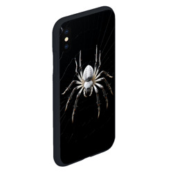 Чехол для iPhone XS Max матовый Белый паук на черном фоне - фото 2