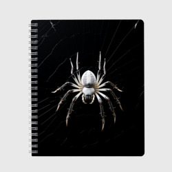 Тетрадь Белый паук на черном фоне