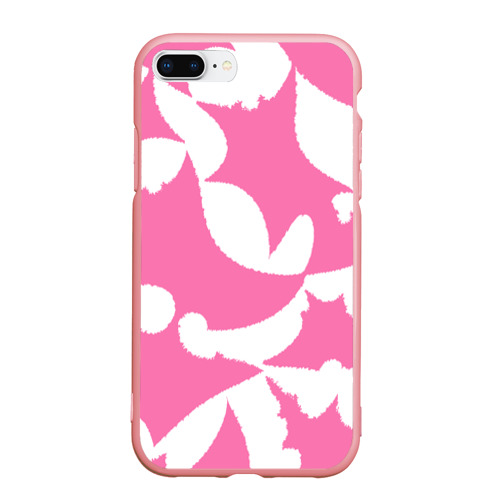 Чехол для iPhone 7Plus/8 Plus матовый Бело-розовая абстрактная композиция, цвет баблгам