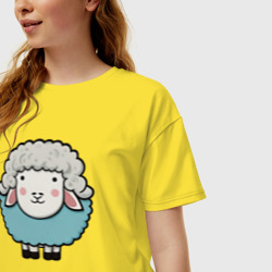 Женская футболка хлопок Oversize Веселая милая овечка - фото 2
