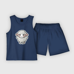 Детская пижама с шортами хлопок Грустная милая овечка