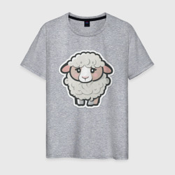 Грустная милая овечка – Мужская футболка хлопок с принтом купить со скидкой в -20%
