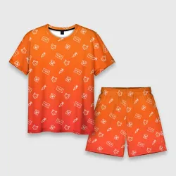 Костюм с шортами "Оранжевый паттерн"