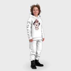 Детский костюм хлопок Oversize Далматин щенок с цветами - фото 2