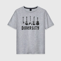 Женская футболка хлопок Oversize Разнообразие гитар