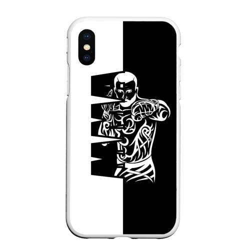 Чехол для iPhone XS Max матовый ММА - mixed martial arts, цвет белый