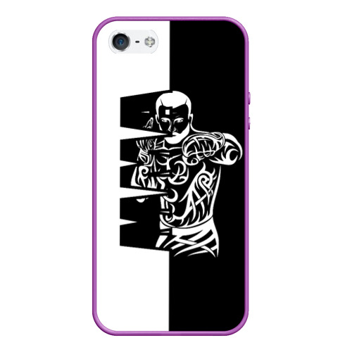 Чехол для iPhone 5/5S матовый ММА - mixed martial arts, цвет фиолетовый