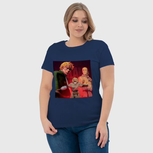 Женская футболка хлопок Сага о Винланде - Время, цвет темно-синий - фото 6