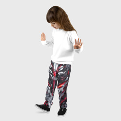 Детские брюки 3D Красный неоновый кибер демон - фото 2