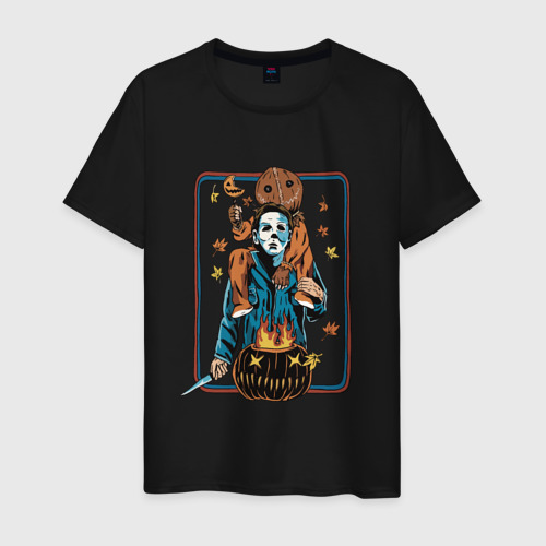 Мужская футболка хлопок Хэллоуин - майкл майерс, цвет черный