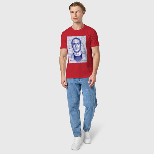 Мужская футболка хлопок Text eminem , цвет красный - фото 5