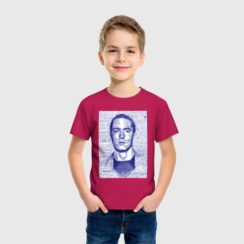 Детская футболка хлопок с принтом Text eminem, фото на моделе #1