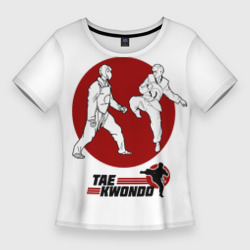 Женская футболка 3D Slim Бойцы тхэквондо