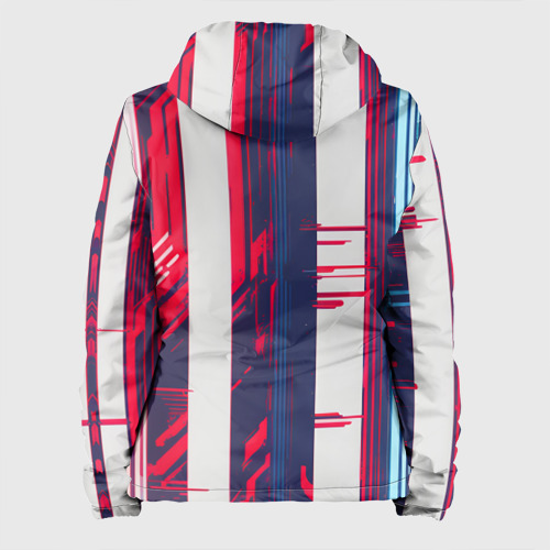 Женская куртка 3D Киберпанк глитч синий и красный, цвет белый - фото 2