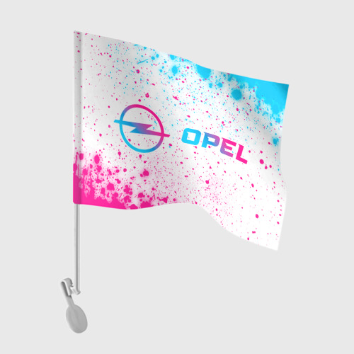 Флаг для автомобиля Opel neon gradient style по-горизонтали