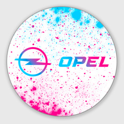 Круглый коврик для мышки Opel neon gradient style по-горизонтали