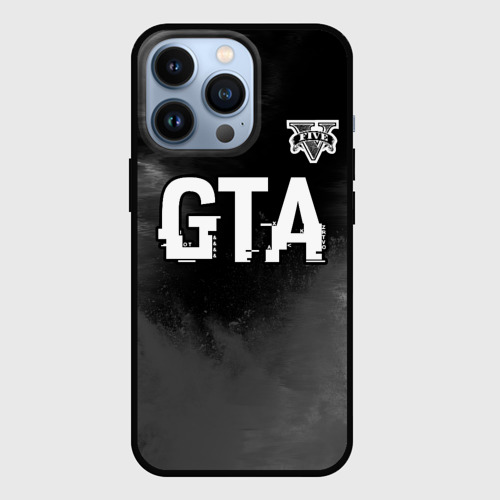 Чехол для iPhone 13 Pro GTA glitch на темном фоне посередине