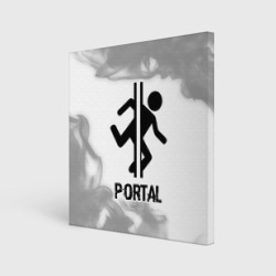 Холст квадратный Portal glitch на светлом фоне