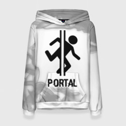 Женская толстовка 3D Portal glitch на светлом фоне