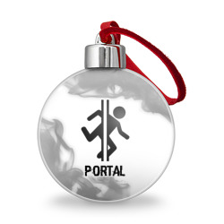 Ёлочный шар Portal glitch на светлом фоне