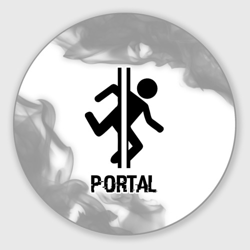 Круглый коврик для мышки Portal glitch на светлом фоне