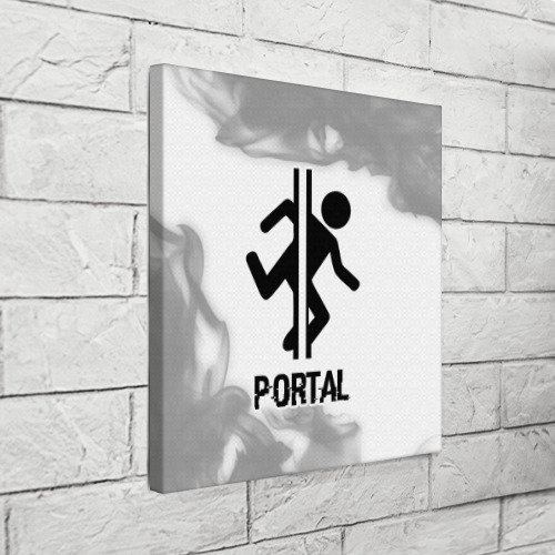 Холст квадратный Portal glitch на светлом фоне, цвет 3D печать - фото 3