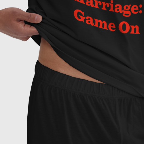 Мужская пижама хлопок Брак игра продолжается, цвет черный - фото 6