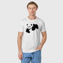 Мужская футболка хлопок Панда на спине трафарет - фото 2