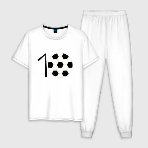 Мужская пижама хлопок с принтом Фанат футбола 10, вид спереди #2
