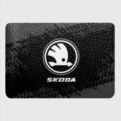 Картхолдер с принтом Skoda speed на темном фоне со следами шин - фото 2