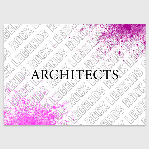 Поздравительная открытка Architects rock legends по-горизонтали, цвет белый