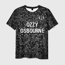 Мужская футболка 3D Ozzy Osbourne glitch на темном фоне посередине
