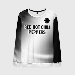 Мужской свитшот 3D Red Hot Chili Peppers glitch на светлом фоне посередине