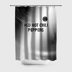 Штора 3D для ванной Red Hot Chili Peppers glitch на светлом фоне посередине