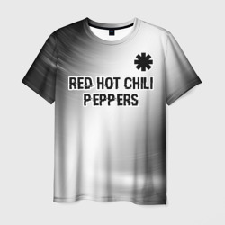 Мужская футболка 3D Red Hot Chili Peppers glitch на светлом фоне посередине