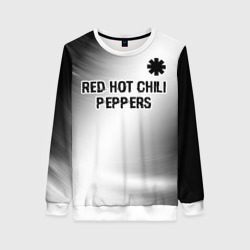 Женский свитшот 3D Red Hot Chili Peppers glitch на светлом фоне посередине