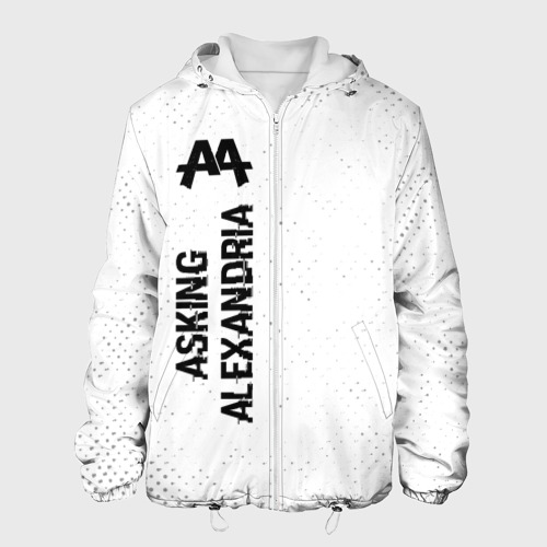 Мужская куртка 3D Asking Alexandria glitch на светлом фоне по-вертикали, цвет 3D печать