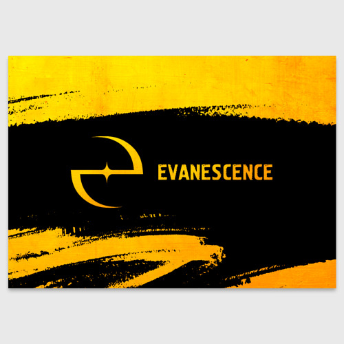 Поздравительная открытка Evanescence - gold gradient по-горизонтали, цвет белый