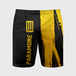 Мужские шорты спортивные Paramore - gold gradient по-вертикали