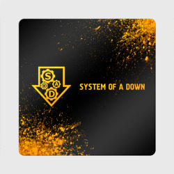 Магнит виниловый Квадрат System of a Down - gold gradient по-горизонтали