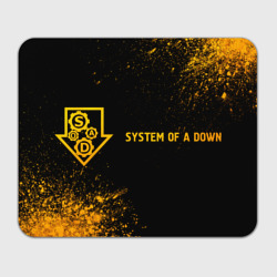 Прямоугольный коврик для мышки System of a Down - gold gradient по-горизонтали