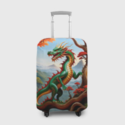 Чехол для чемодана 3D Зеленый деревянный дракон